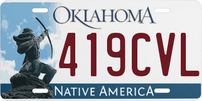 OK license plate 419CVL