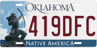 OK license plate 419DFC