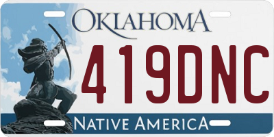OK license plate 419DNC