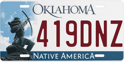 OK license plate 419DNZ