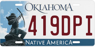 OK license plate 419DPI