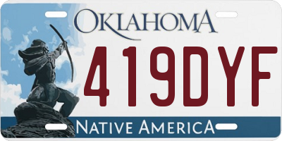OK license plate 419DYF