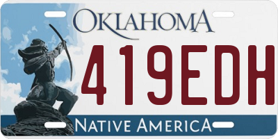 OK license plate 419EDH