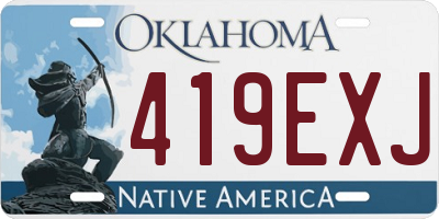OK license plate 419EXJ