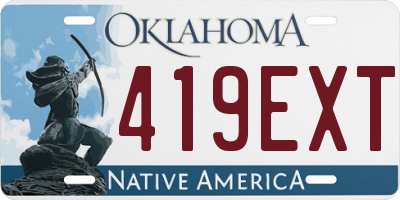 OK license plate 419EXT