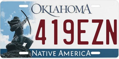 OK license plate 419EZN