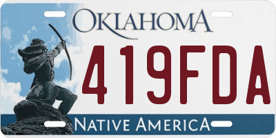 OK license plate 419FDA