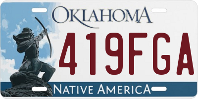OK license plate 419FGA