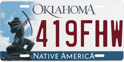 OK license plate 419FHW
