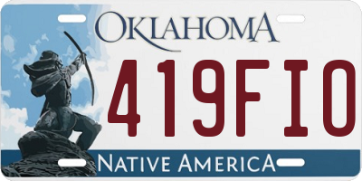 OK license plate 419FIO