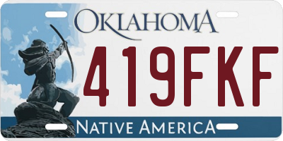 OK license plate 419FKF
