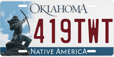 OK license plate 419TWT