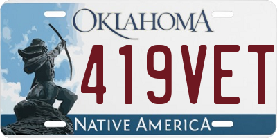 OK license plate 419VET