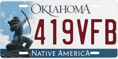 OK license plate 419VFB