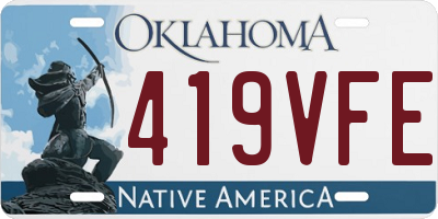 OK license plate 419VFE