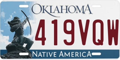 OK license plate 419VQW