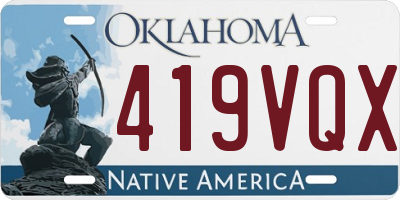 OK license plate 419VQX