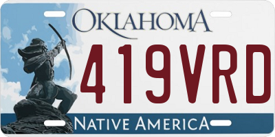 OK license plate 419VRD