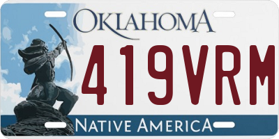OK license plate 419VRM