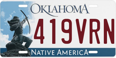 OK license plate 419VRN