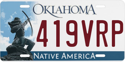 OK license plate 419VRP