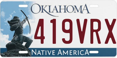 OK license plate 419VRX