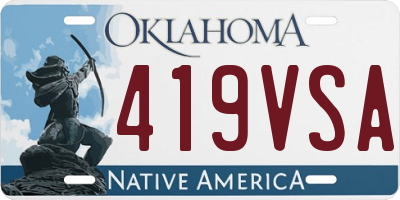 OK license plate 419VSA