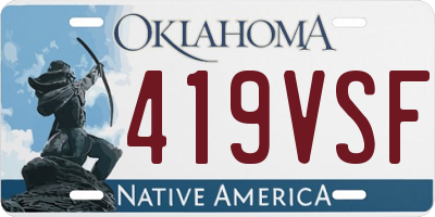 OK license plate 419VSF