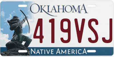 OK license plate 419VSJ
