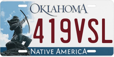 OK license plate 419VSL