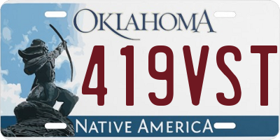 OK license plate 419VST