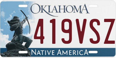 OK license plate 419VSZ