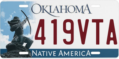OK license plate 419VTA