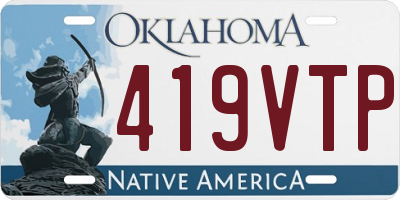 OK license plate 419VTP