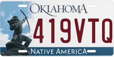 OK license plate 419VTQ