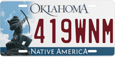 OK license plate 419WNM