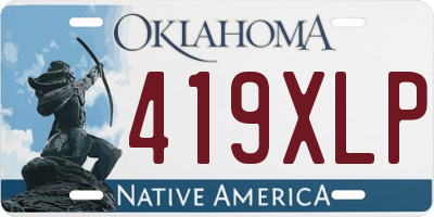 OK license plate 419XLP