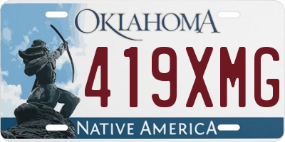 OK license plate 419XMG
