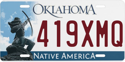 OK license plate 419XMQ