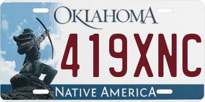 OK license plate 419XNC