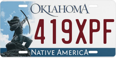 OK license plate 419XPF