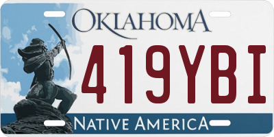 OK license plate 419YBI