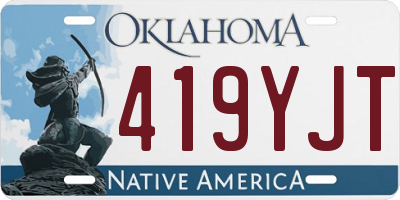 OK license plate 419YJT