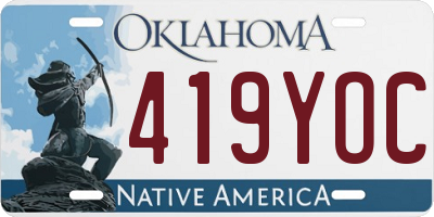 OK license plate 419YOC