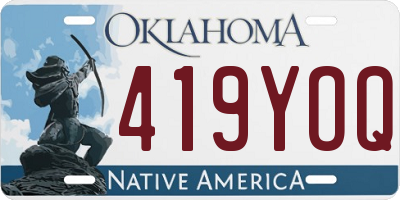 OK license plate 419YOQ
