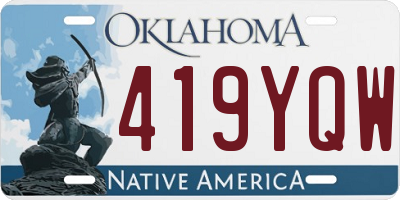 OK license plate 419YQW