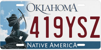 OK license plate 419YSZ