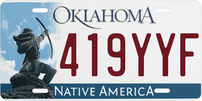 OK license plate 419YYF