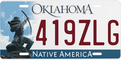 OK license plate 419ZLG