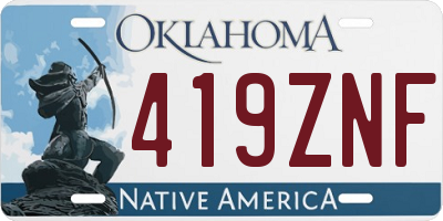 OK license plate 419ZNF